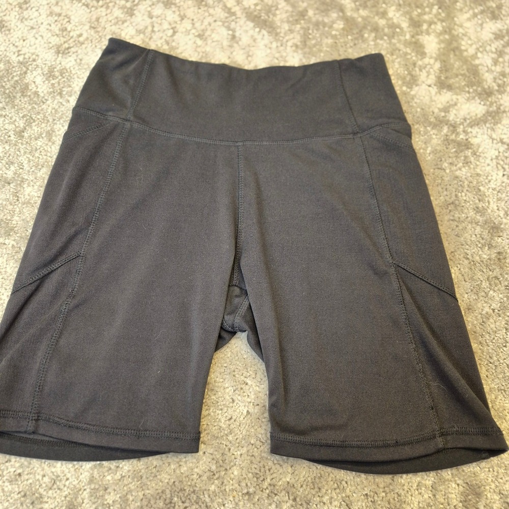 Juicy Couture Sport Black High Waisted Biker Shorts with Pockets Womens Size M‎